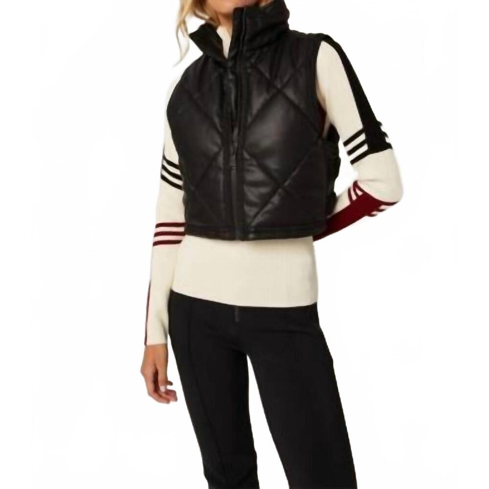 NEW ALP N ROCK la vitesse ii cropped vest in black faux leather